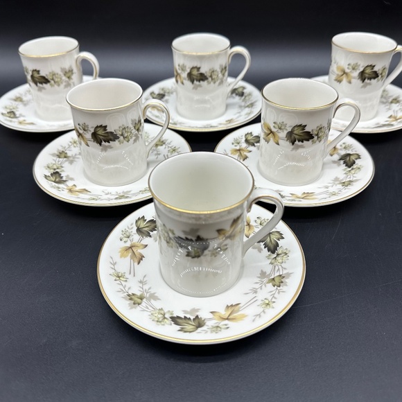 Royal Doulton Larchmont Demitasse Coffee Sets(6) England Translucent China - Picture 1 of 7